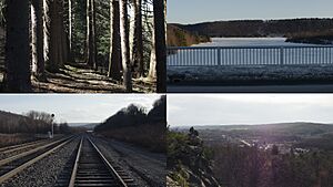 Clockwise from top left: Beltzville State Park, Beltzville Lake, Bowmanstown, and Packerton