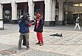 Chris Smalls interview with reporters