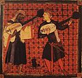 Christian and Muslim playing ouds Catinas de Santa Maria by king Alfonso X