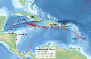 Christopher Columbus fourth voyage 1502-1504 map-fr