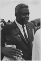 Civil Rights March on Washington, D.C. Former National Baseball League player, Jackie Robinson with his son., 08 28 1963
