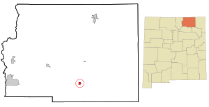 Location within Colfax County and New Mexico