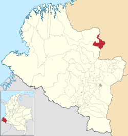 Location of the municipality and town of Leiva, Nariño in the Nariño Department of Colombia.