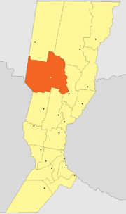 Location of San Cristóbal Department within Santa Fe Province