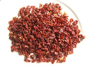 Dried barberries on a plate