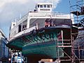 Eureka (1890 ferryboat) in drydock, ca. 1998