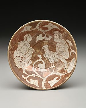 Fatimid Luster Plate with Cock Fight