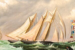First International Yacht Race off Children's Island (Marblehead, Massachusetts), by M. H. Howes RHS detail