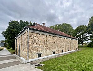 Flynn Park 1942 magazine storage building and cycleway in 2023