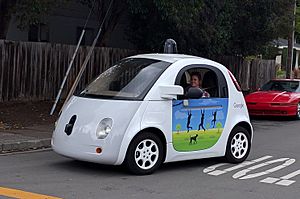 Google driverless car at intersection.gk