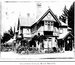 Government Cottage Mt Macedon - source NLA Trove scan - The Australasian Saturday 18 January 1896