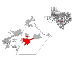 Location of Seguin in Guadalupe County, Texas