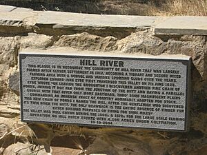 HILL RIVER plaque at junction of Weckerts Road and Clare-Farrell Flat Road, South Australia
