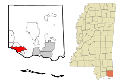 Location of Ocean Springs, Mississippi
