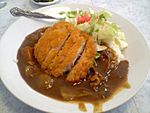 Katsu curry with salad by typester in Kamakura