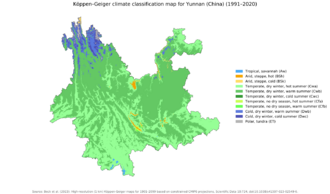 Koppen-Geiger Map v2 CHN Yunnan 1991–2020
