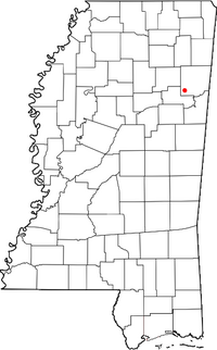 Location of Muldon, Mississippi