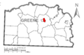 Map of Morrisville, Greene County, Pennsylvania Highlighted