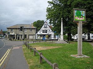 Melbourn, Village sign and War Memorial - geograph.org.uk - 876471.jpg