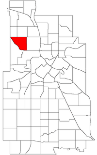 Location of Jordan within the U.S. city of Minneapolis