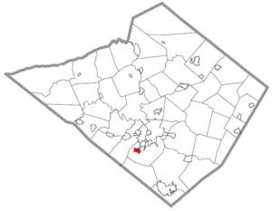 Location of Mohnton in Berks County, Pennsylvania.