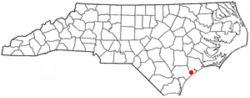 Location of Holly Ridge, North Carolina