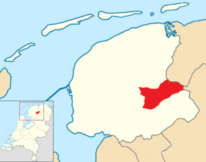 Position of Opsterland in a map of Friesland