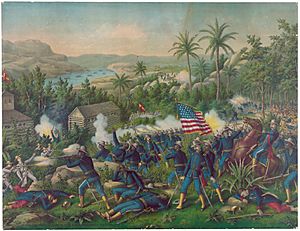 Painting of the Battle of Las Guasimas