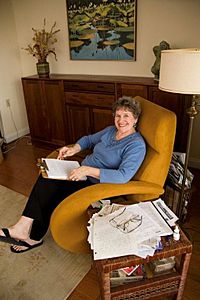 Phyllis Reynolds Naylor in her writing chair