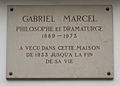 Plaque Gabriel Marcel, 21 rue de Tournon, Paris 6