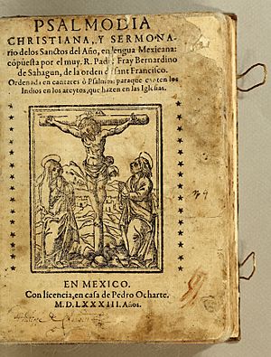 Psalmodia Christiana Bernardino de Sahagún 1583 title page