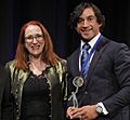 Ros Croucher and Johnathan Thurston