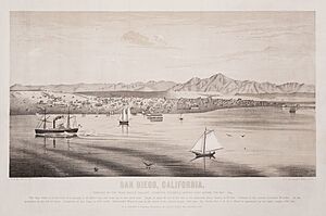 San Diego California Looking East Across the Bay by Alfred Mathews 1873