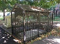 Wrought iron canopy at Siddons' grave