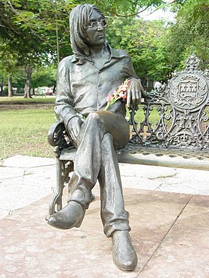Statue of John Lennon in Public Park - El Vedado - Havana - Cuba
