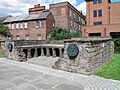 The Roman Garden, reconstructed hypocaust using the pillars (pilae) recovered in 1863 from one of the rooms in the main bath building (thermae) of the Roman fortress, Deva Victrix (Chester, UK) (8392287900)