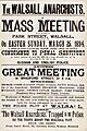 Walsall Anarchists Mass Meeting poster (1894)
