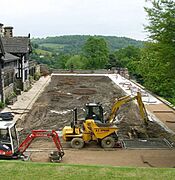 Work in progress - refurbishment of Terraces at Shibden Hall - geograph.org.uk - 825613