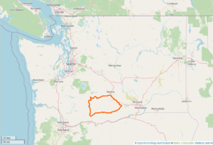 Yakama Indian Reservation in Washington state (Openstreetmap).png