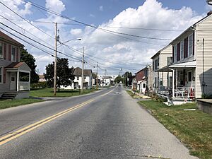 2022-08-30 12 41 12 View northwest along Main Street at Willow Street in Lyons, Berks County, Pennsylvania
