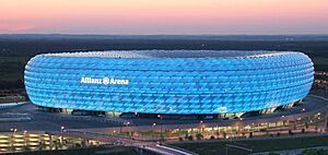 Allianz Arena illuminated blue