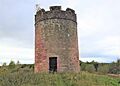Auchinbaird windmill. tower doorway detail. Sauchie. Clackmannanshire. Looking west