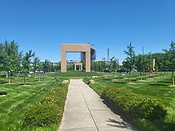 Ballantyne at the intersection of Johnston Rd and Ballantyne Commons Parkway in April 2024