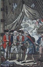 Barnard's History of England - Rodney accepts the surrender of deGrasse(crop)