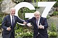Boris Johnson greets Joe Biden before the G7 Cornwall Summit