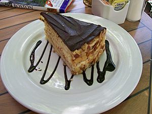 Boston cream pie with chocolate drizzle