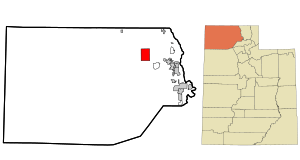 Location of Howell within Box Elder County and the State of Utah.