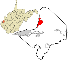 Location in Cabell County and the state of West Virginia.