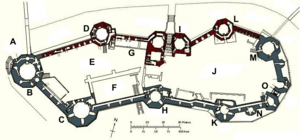 Caernarfon Castle plan labelled