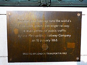 Centenary sign outside Baker Street tube station, central London